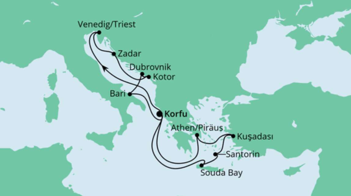 AIDA Mittelmeer-Route: Adria & Griechenland AIDA Mittelmeer-Route: Adria & Griechenland