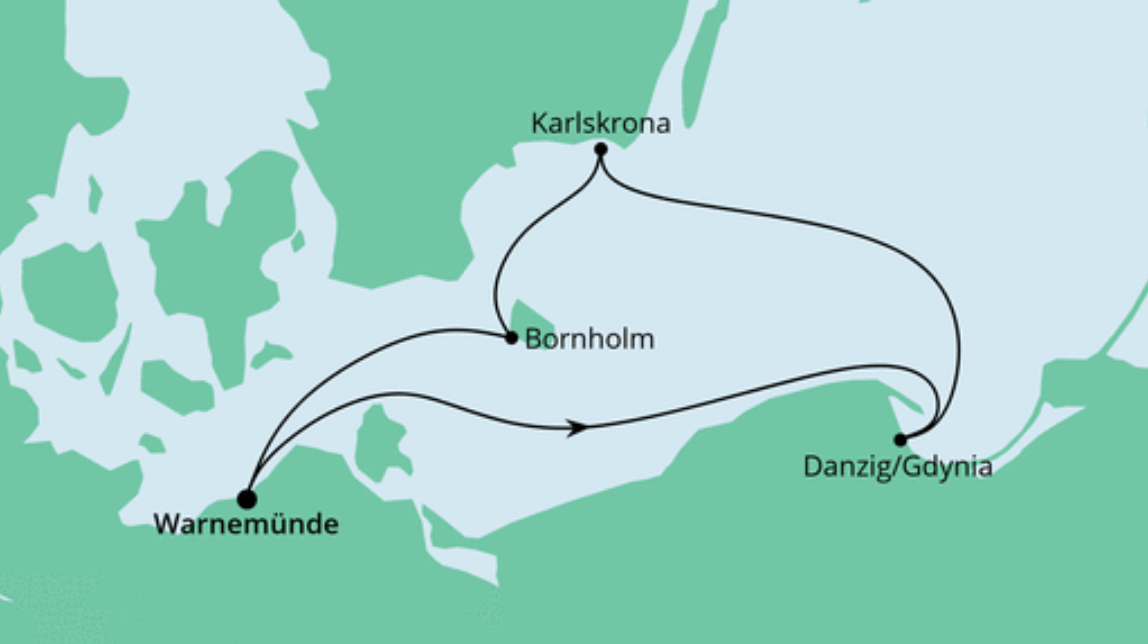 AIDA Ostsee-Route: Kurzreise nach Danzig mit Bornholm AIDA Ostsee-Route: Kurzreise nach Danzig mit Bornholm