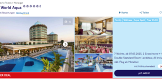 7 Nächte in Manavgat im 5* Hotel mit All Inclusive inkl. Flug für 469 € p.P. Dream World Aqua